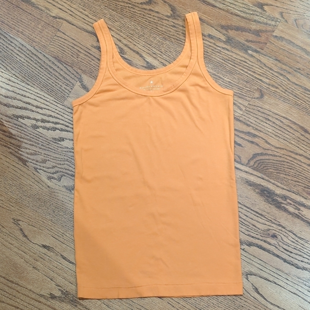 Banana Republic Orange Scoop Neck Sleeveless Tank Top